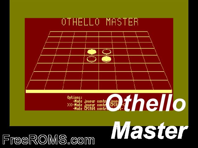Othello Master (F) (1985) [a1] Amstrad CPC game showing 3D box cover and gameplay screenshot